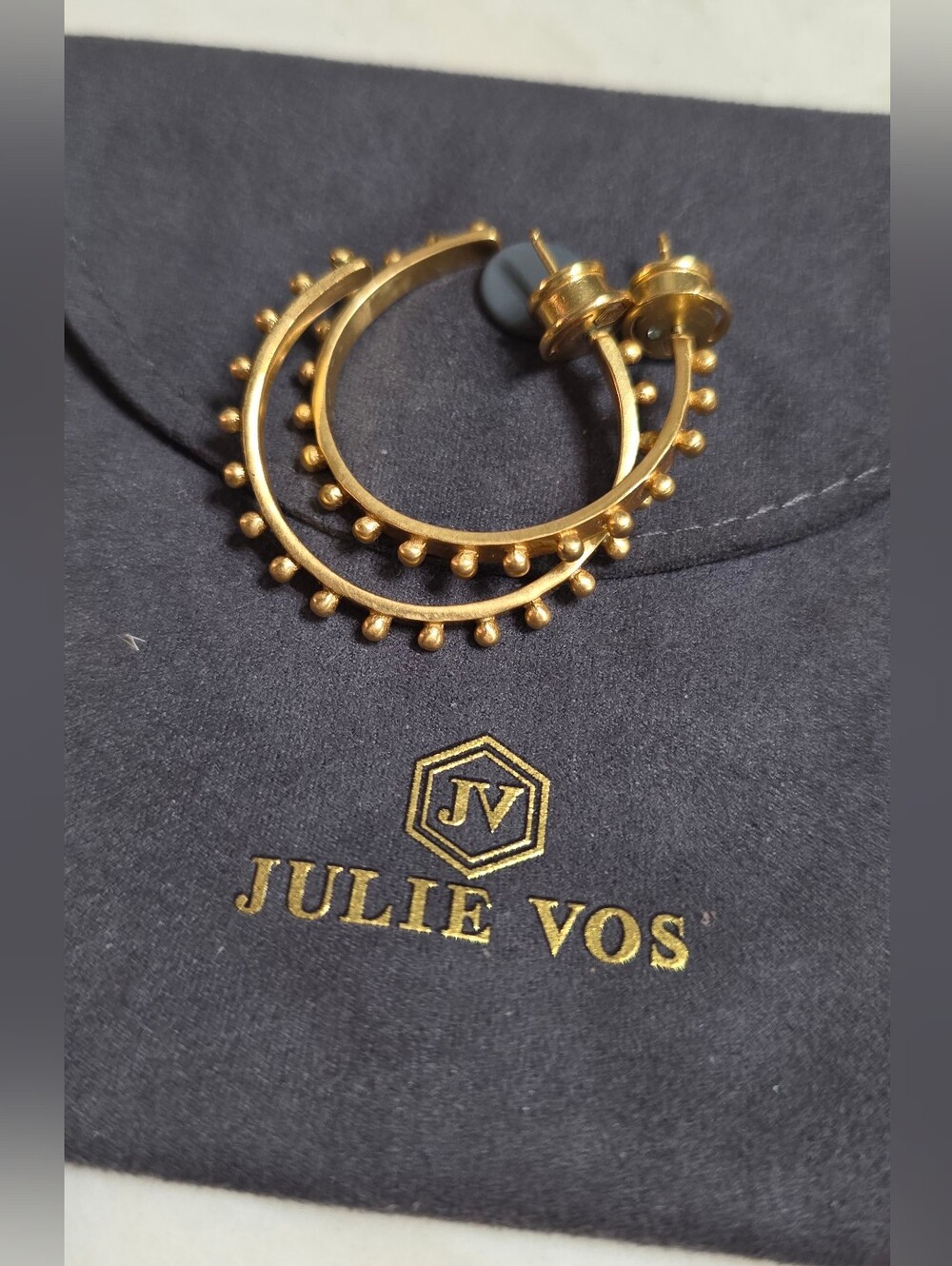 Julie Vos Gold Beaded Hoop Earrings